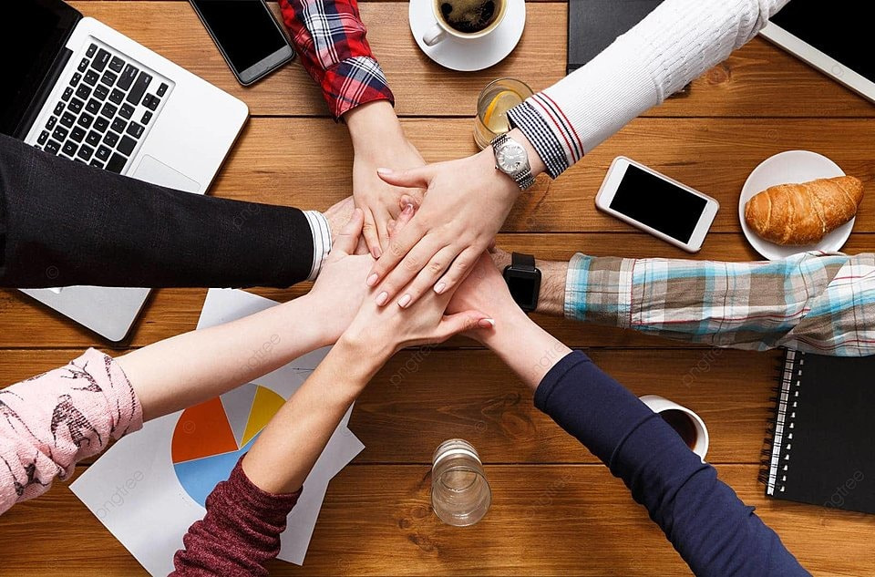 Pngtree United Hands Teamwork In Office Concept Relationship Friends Teambuilding Photo Image 42920262